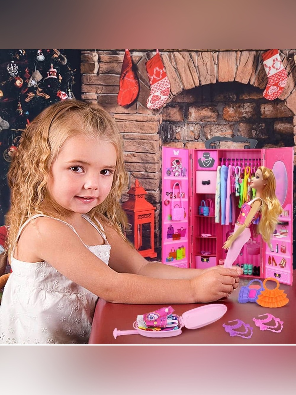 NEW Open Box **READ** 130pc Doll Clothes & Accessories Wardobe Playset